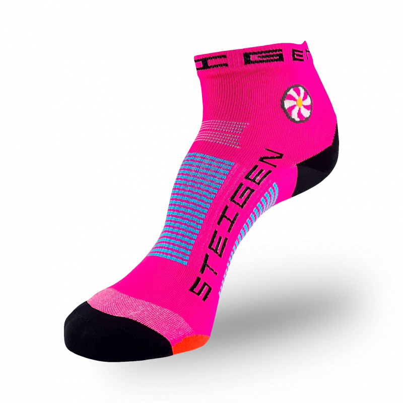 Fluro Pink Running Socks ¼ Length