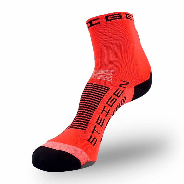 Fluro Red Running Socks ½ Length